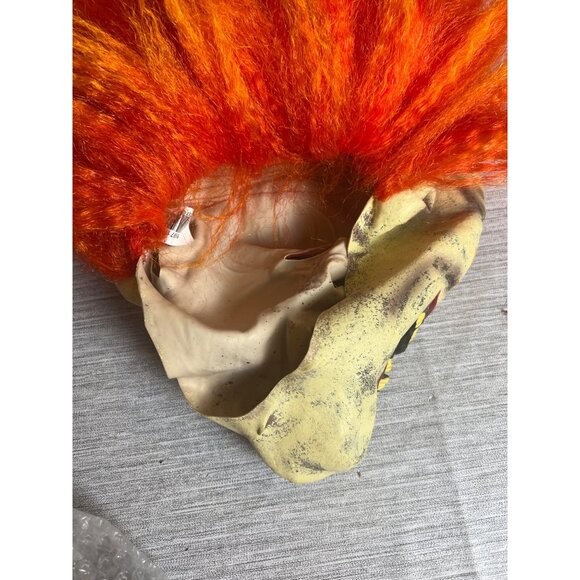 Evil Clown Mask Scary Rubber Latex Halloween Paper Magic Group Flames Rare - Picture 6 of 7